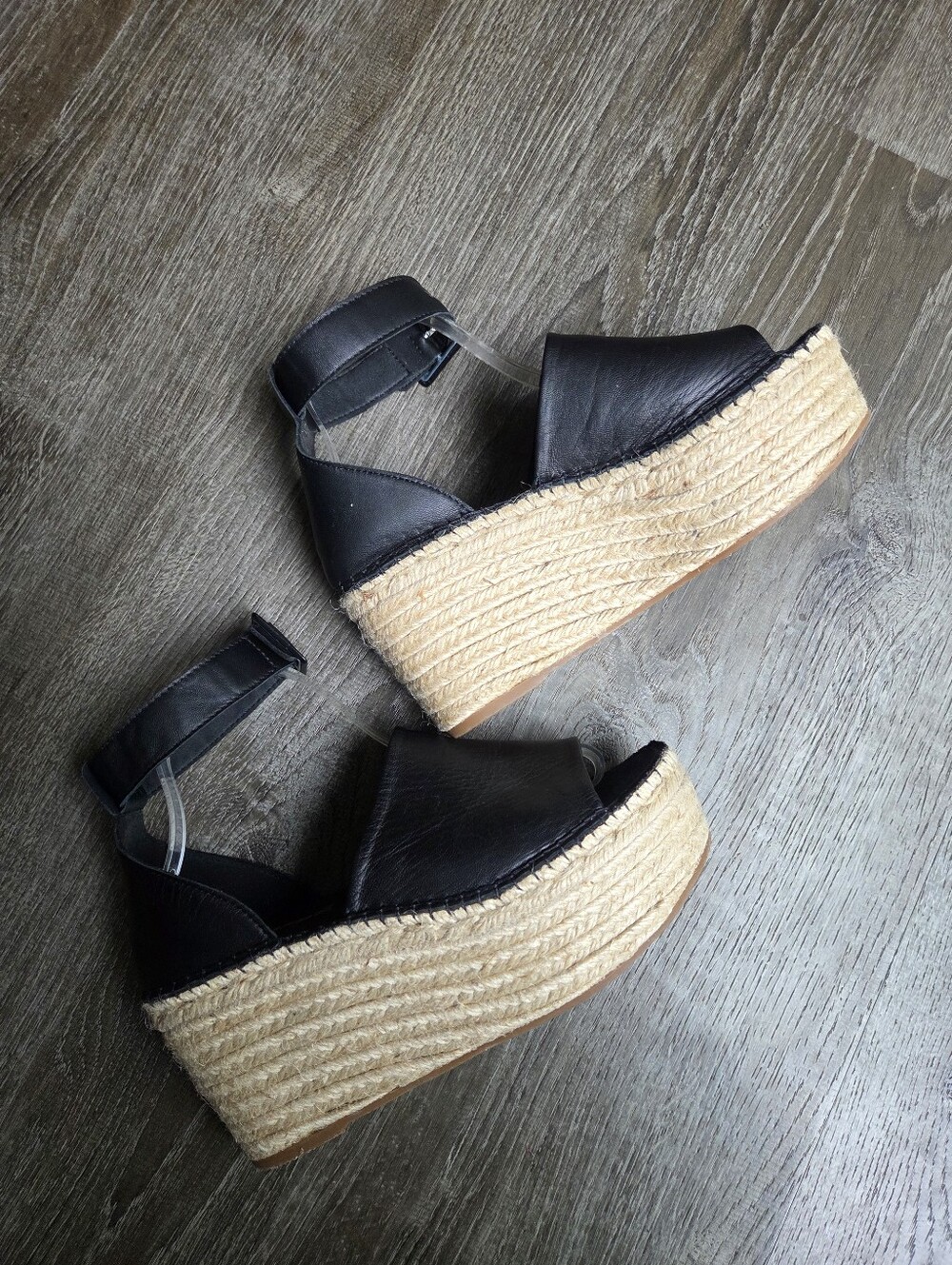 Free People Coastal Platform Espadrille Leather Wedge Ankle Strap Sandal - Picture 7 of 12